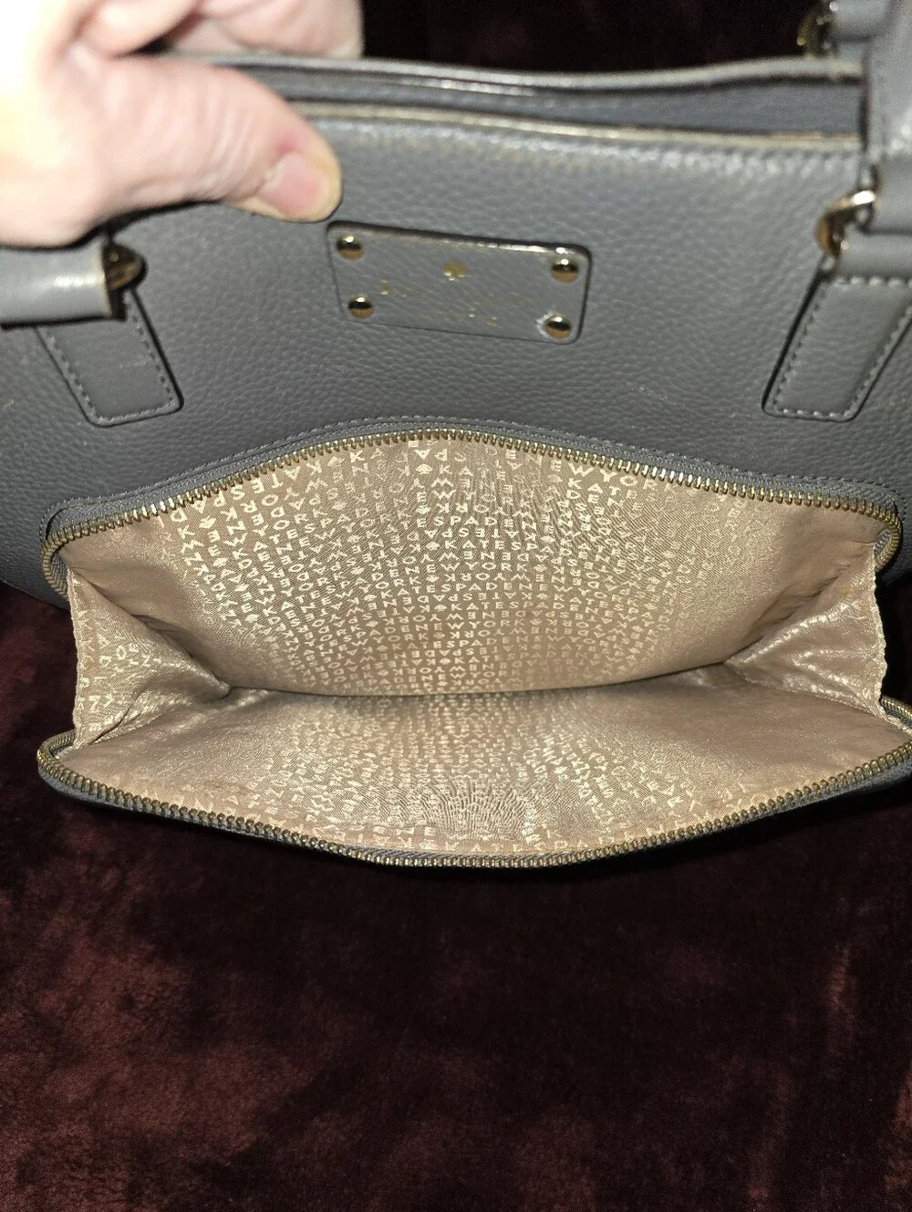 Kate Spade Baxter Street Large Tote/Work Bag In Asphalt. GUC